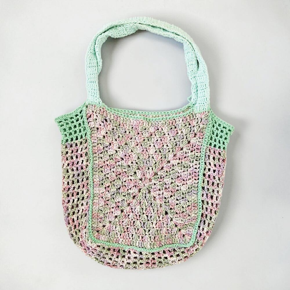 Crochet Shoulder Bag Tote Handmade Boho Cottagecore - Picture 2 of 4